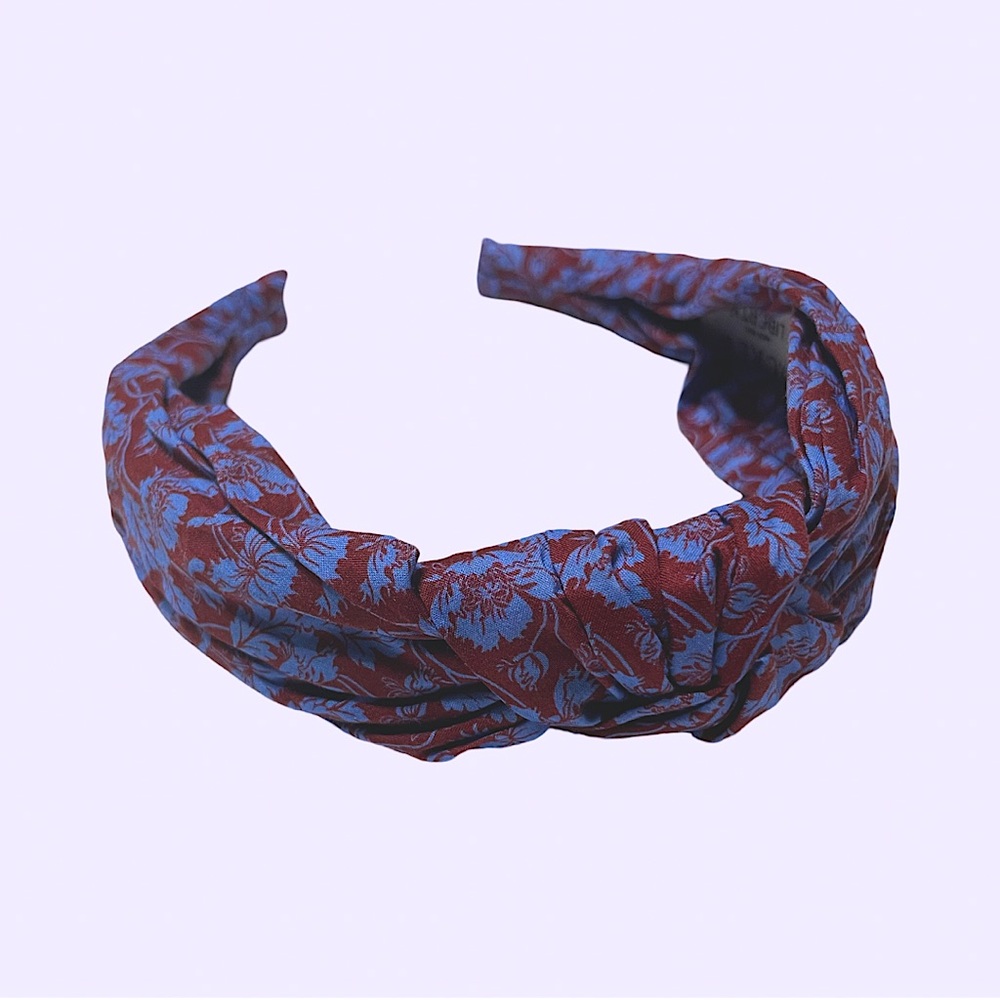 J Crew Liberty turban knot in burgundy